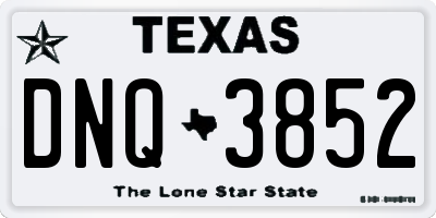 TX license plate DNQ3852