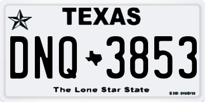 TX license plate DNQ3853