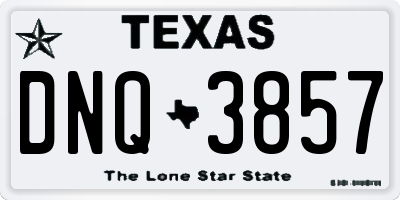 TX license plate DNQ3857