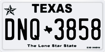 TX license plate DNQ3858