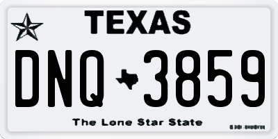 TX license plate DNQ3859