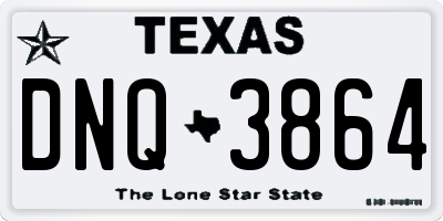 TX license plate DNQ3864