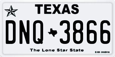 TX license plate DNQ3866