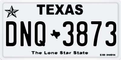 TX license plate DNQ3873