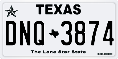 TX license plate DNQ3874