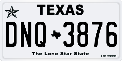 TX license plate DNQ3876