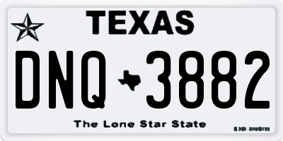 TX license plate DNQ3882