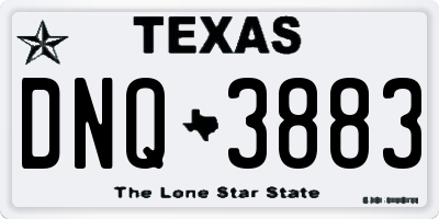 TX license plate DNQ3883