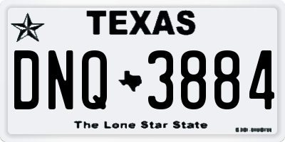 TX license plate DNQ3884