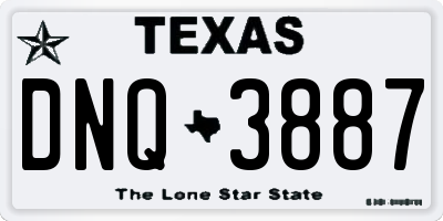TX license plate DNQ3887