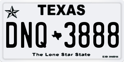 TX license plate DNQ3888