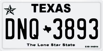 TX license plate DNQ3893