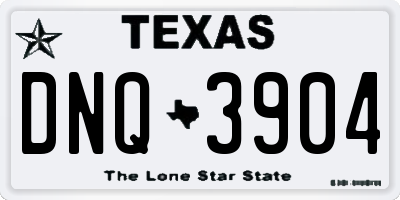 TX license plate DNQ3904