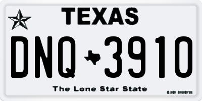 TX license plate DNQ3910