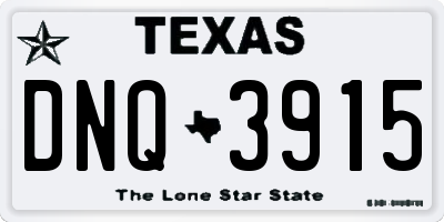 TX license plate DNQ3915
