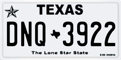 TX license plate DNQ3922