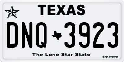 TX license plate DNQ3923