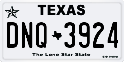 TX license plate DNQ3924