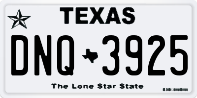 TX license plate DNQ3925