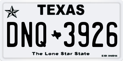 TX license plate DNQ3926