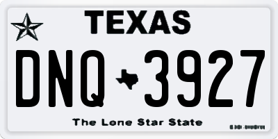 TX license plate DNQ3927