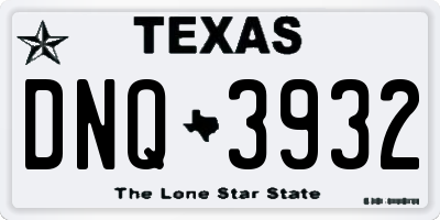 TX license plate DNQ3932