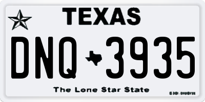 TX license plate DNQ3935