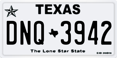 TX license plate DNQ3942