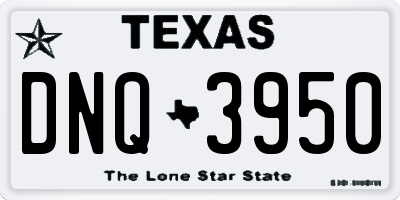 TX license plate DNQ3950