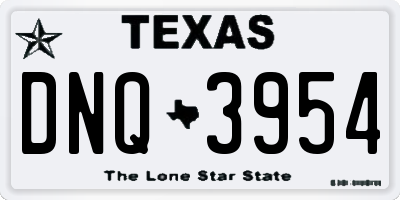 TX license plate DNQ3954