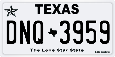 TX license plate DNQ3959
