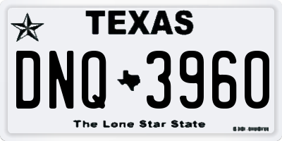 TX license plate DNQ3960