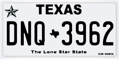 TX license plate DNQ3962
