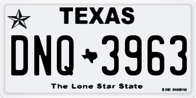 TX license plate DNQ3963