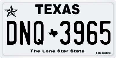 TX license plate DNQ3965