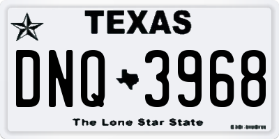 TX license plate DNQ3968