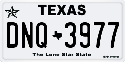 TX license plate DNQ3977