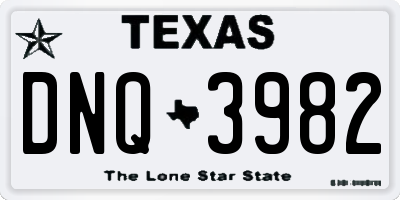 TX license plate DNQ3982