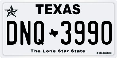 TX license plate DNQ3990