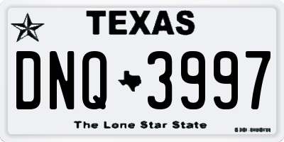 TX license plate DNQ3997