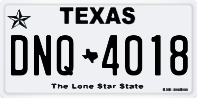 TX license plate DNQ4018