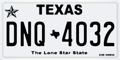TX license plate DNQ4032