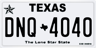 TX license plate DNQ4040