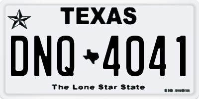TX license plate DNQ4041