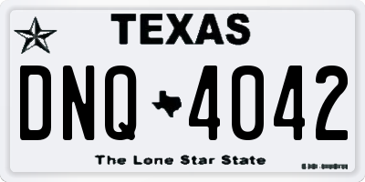 TX license plate DNQ4042