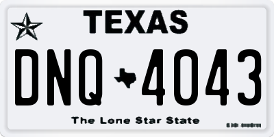TX license plate DNQ4043