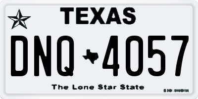 TX license plate DNQ4057