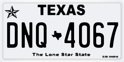 TX license plate DNQ4067