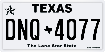 TX license plate DNQ4077