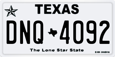 TX license plate DNQ4092